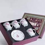 Magique by The Wishing Chair x ClayCraft : Portrait of Rose - Twilight Bloom Giftbox | Set of 4 Snack Plates and 4 Mugs