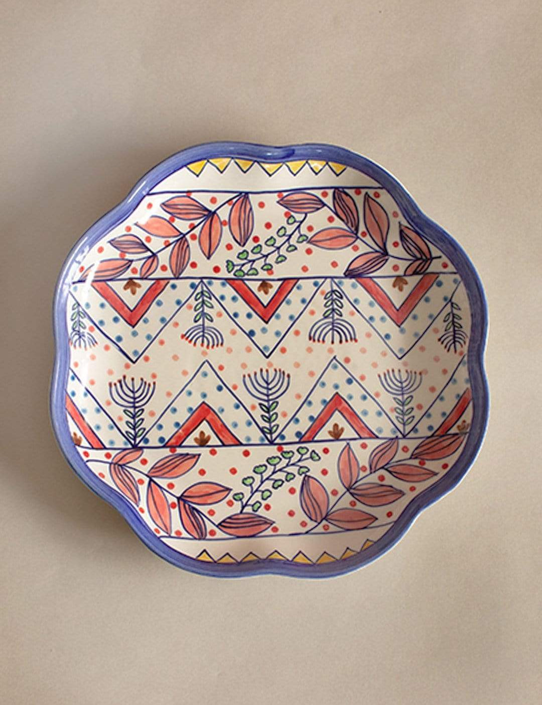 Magnolia Sky Handpainted Chip & Dip Platter