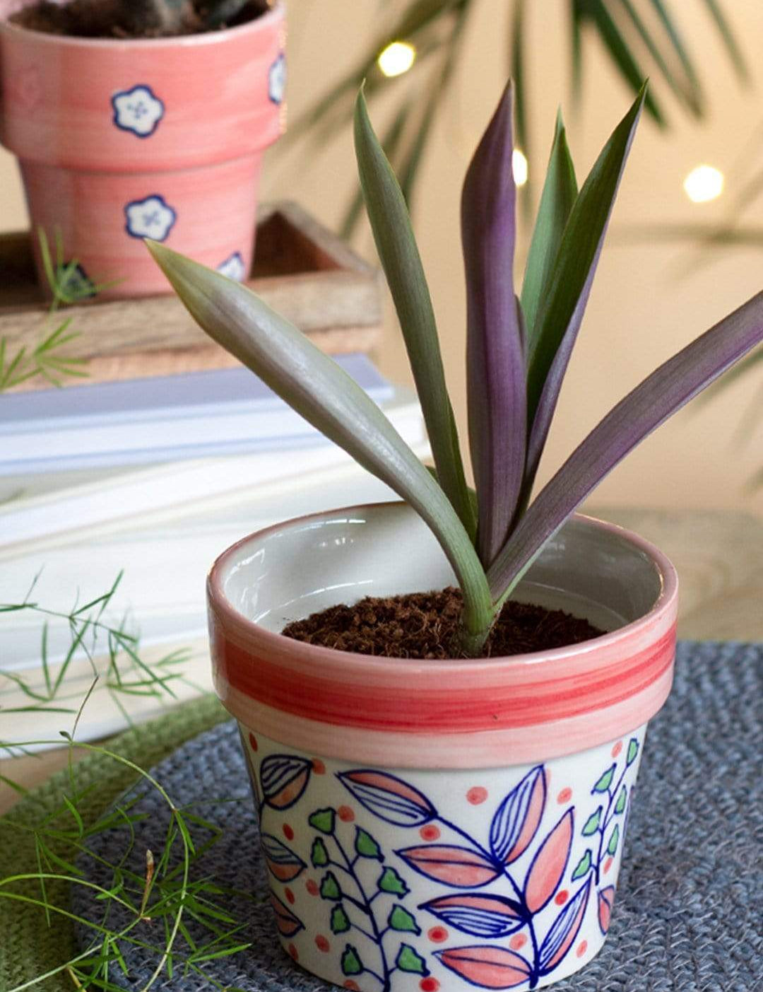 Magnolia Sky Handpainted Planter