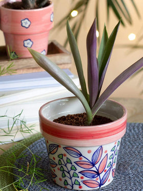 Magnolia Sky Handpainted Planter