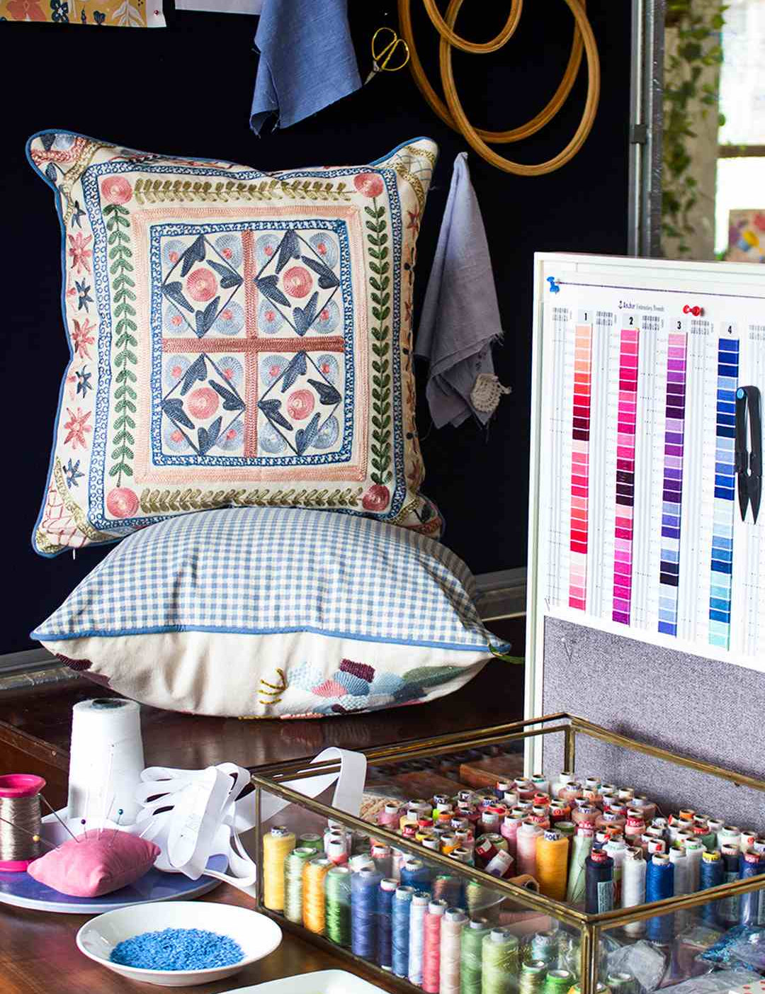 Marina Embroidered Cushion Cover