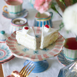 Masquerade handpainted ceramic cake stand with vibrant patterns | The Wishing Chair