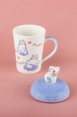 Meow Handpainted Mug with Lid