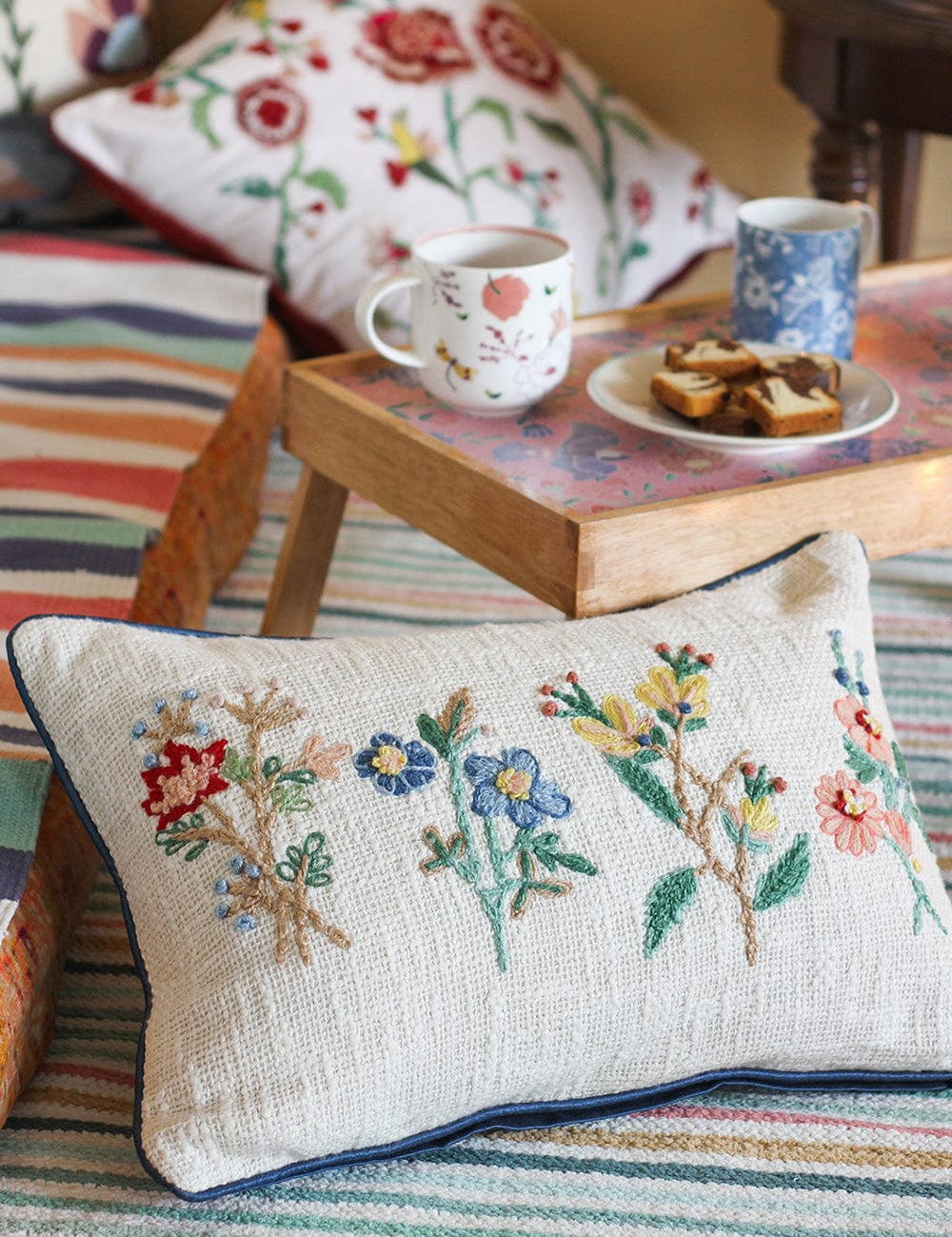 Micah Embroidered Cushion Cover - 14 Inch X 20 Inch Regular price