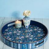 Midnight Meadow Vegan Leather Round Tray