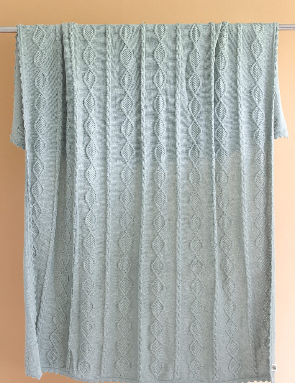 Mint Ezra Knitted Cotton Throw
