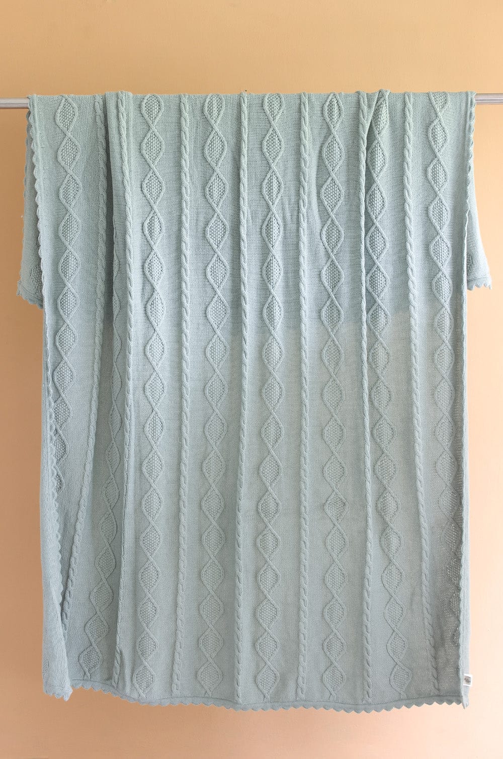 Mint Ezra Knitted Cotton Throw