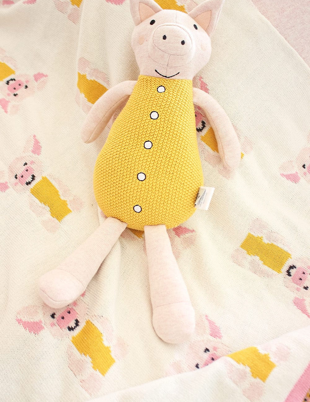 Miss Piglet Cuddly Knitted Cotton Toy