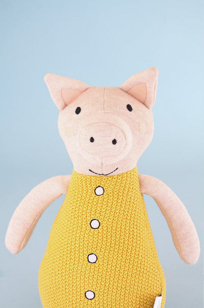 Miss Piglet Cuddly Knitted Cotton Toy