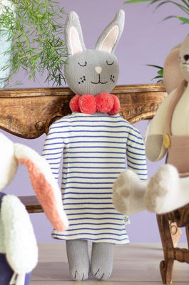 Miss Stripes Knitted Cotton Toy