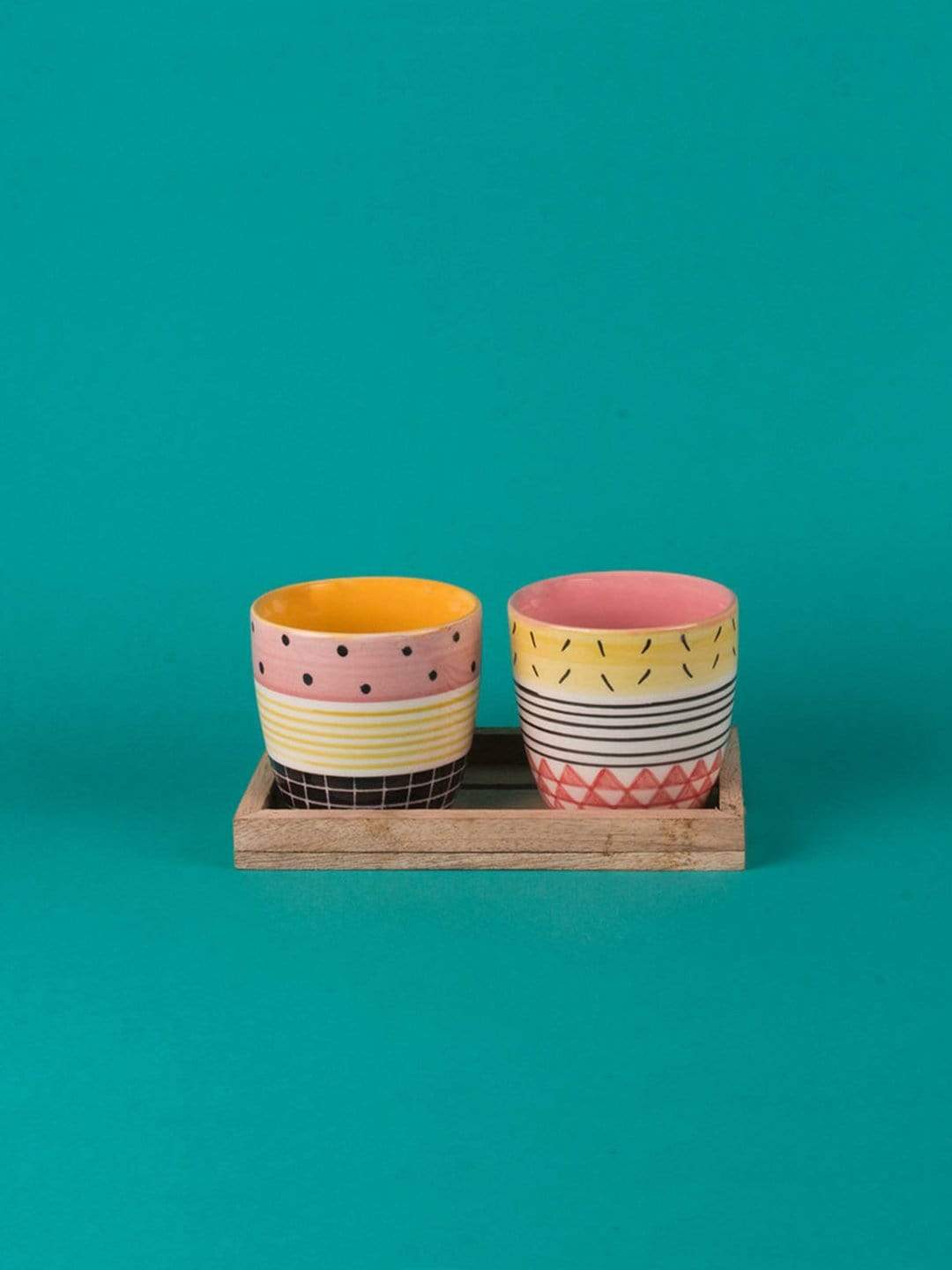 Mix & Match Patterns Planter - Set Of 2