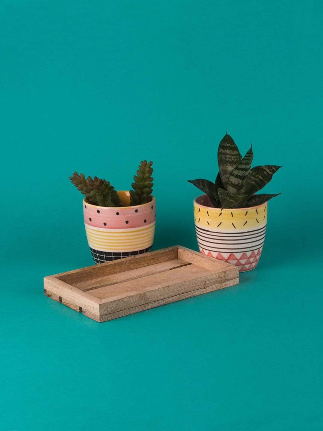 Mix & Match Patterns Planter - Set Of 2