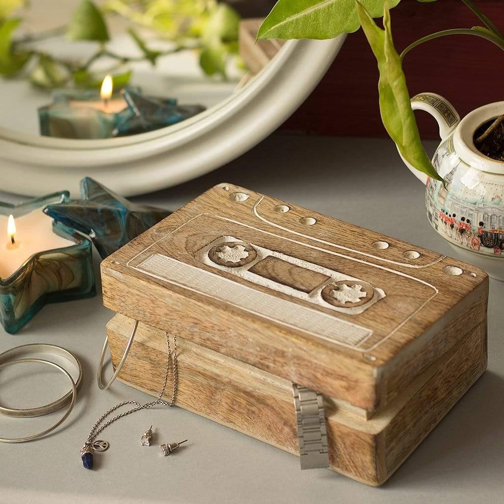 Mixed Tape Wooden Storage Box