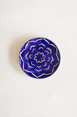 Mood Indigo Handpainted Stoneware Wall Plate / 7 Inches