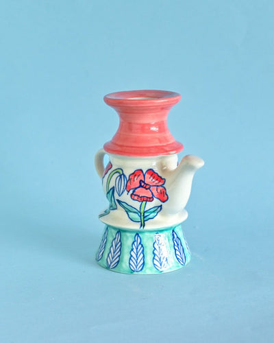 Moonflower Handpainted Candle holder