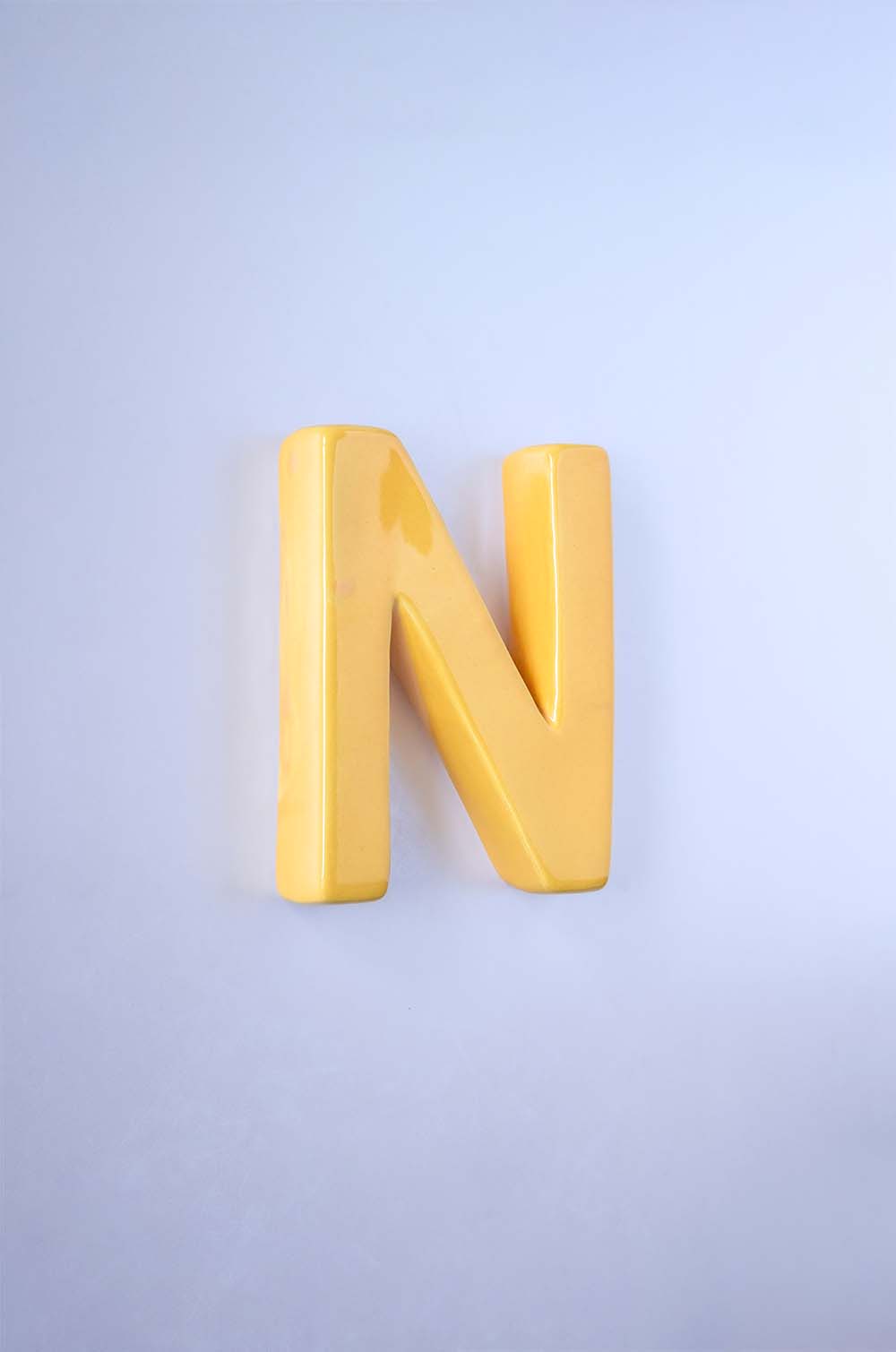  Mottled Mono Wall Hanging - Mustard A To Z - Mottled Mono Wall Hanging - Mustard A To Z - The Wishing Chair 