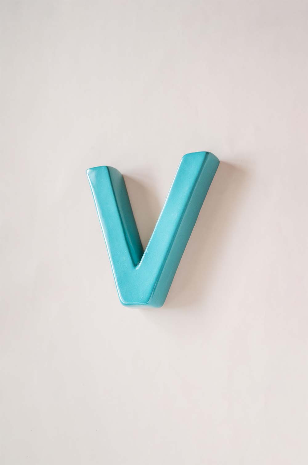 Mottled Mono Wall Hanging Teal A to Z