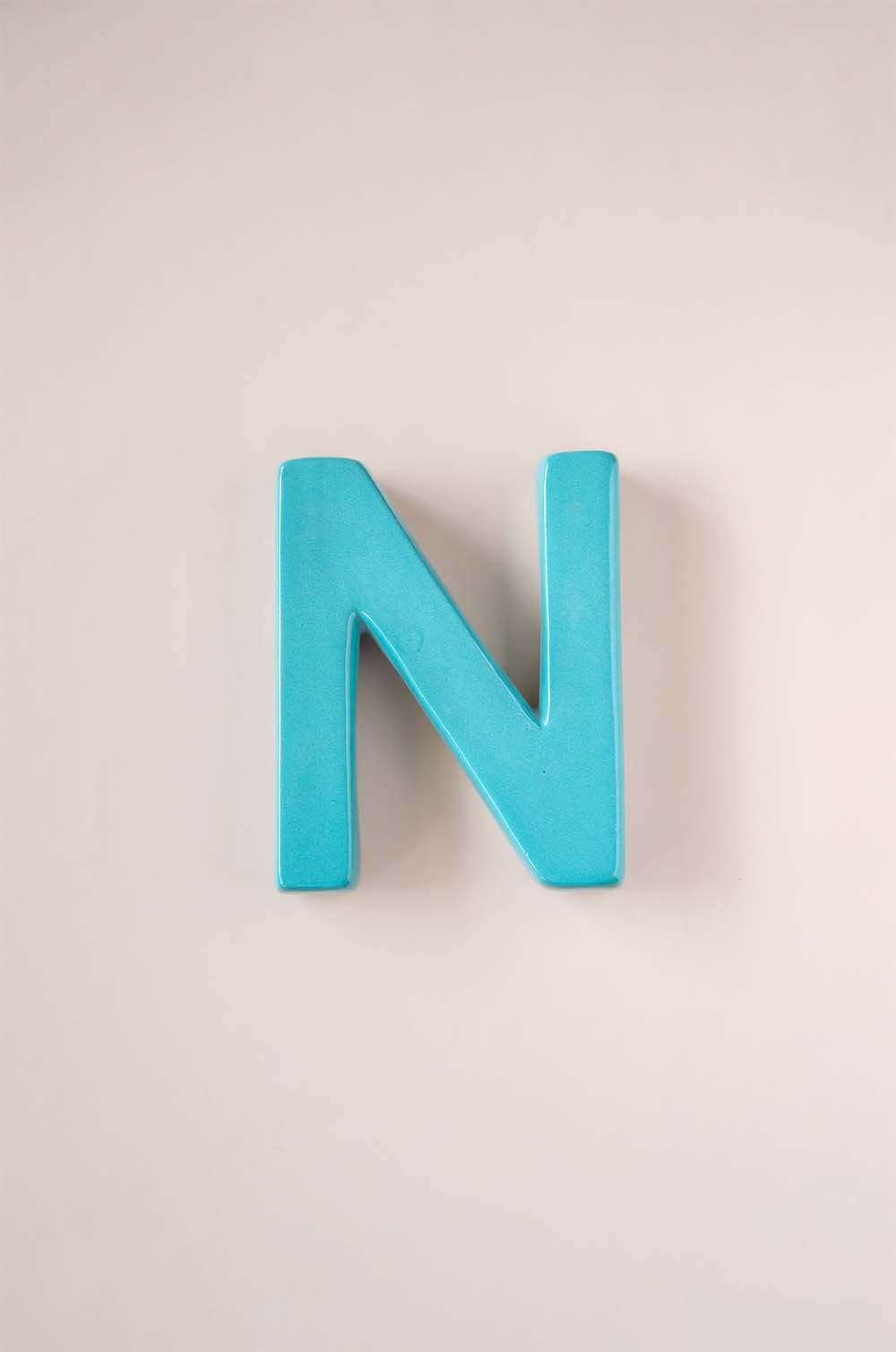 Mottled Mono Wall Hanging Teal A to Z