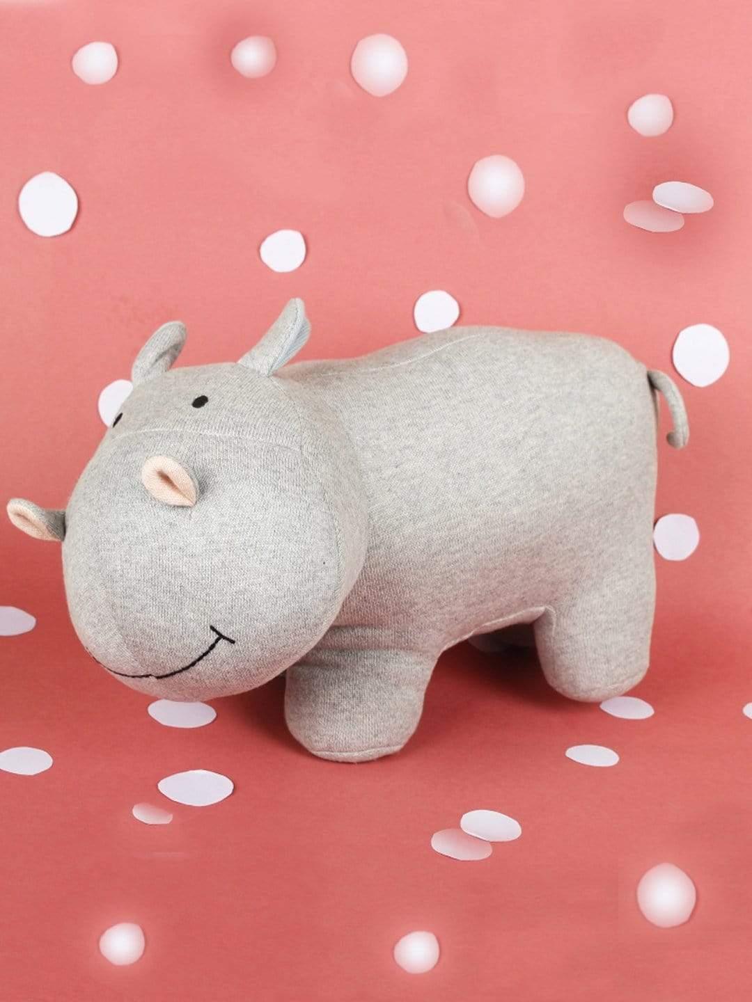 Mr. Hippo Knitted Cotton Shaped Cushion