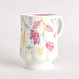 Sweet Pea Floral Mug Ceramic Mugs - Set of 4