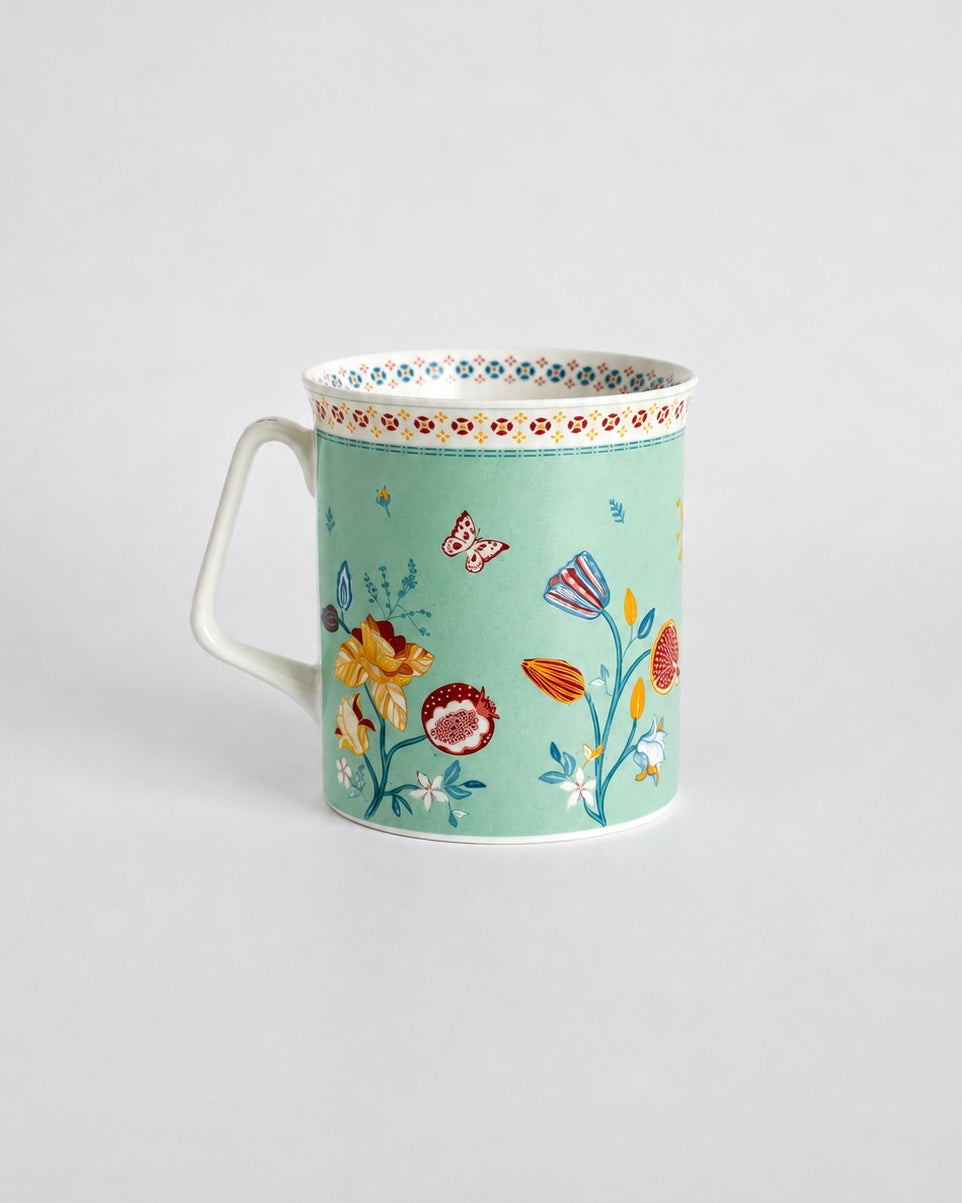 Endless Summer Floral Ceramic Mugs - Set of 4
