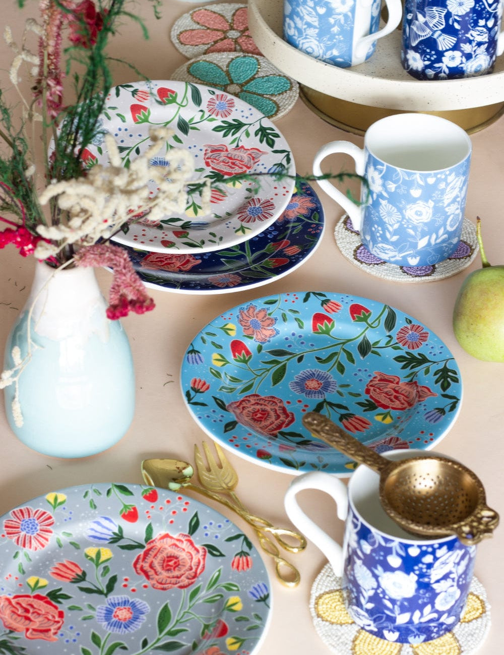 Mugs Midsummer Fine China Ceramic Tapas Plates - Set of 4