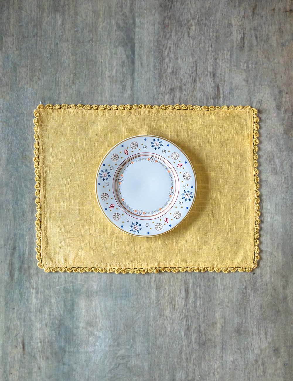 Mustard Hand Crochet Placemats - Set of 6