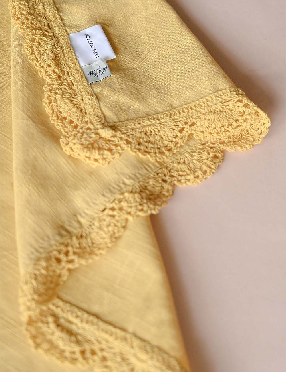 Mustard Hand Crochet Table Cloth -4/6/8 seater