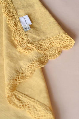 Mustard Hand Crochet Table Cloth -4/6/8 seater