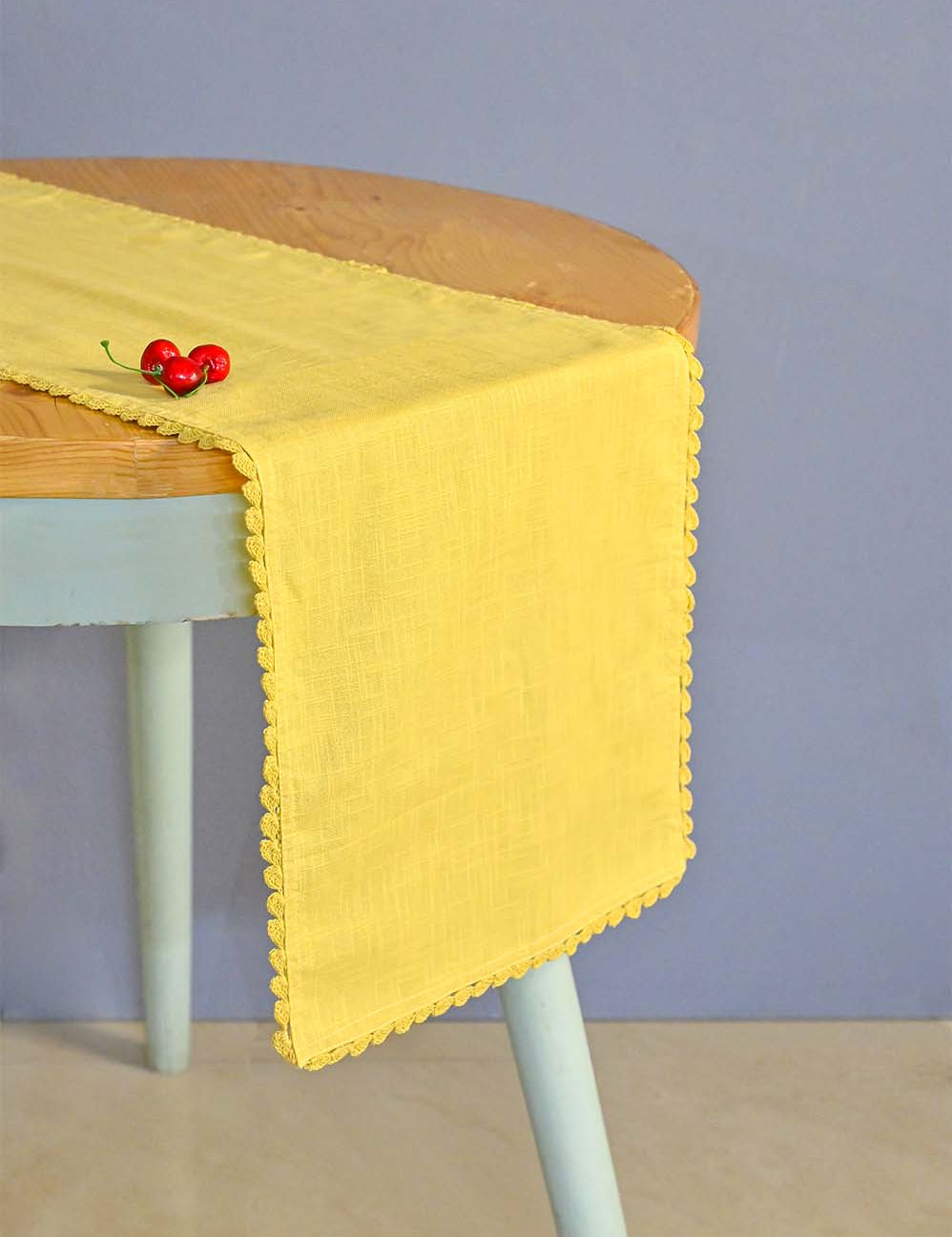 Mustard Hand Crochet Table Runner