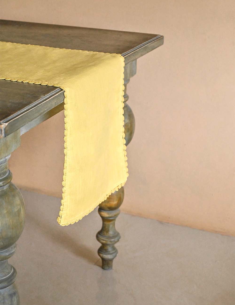Mustard Hand Crochet Table Runner