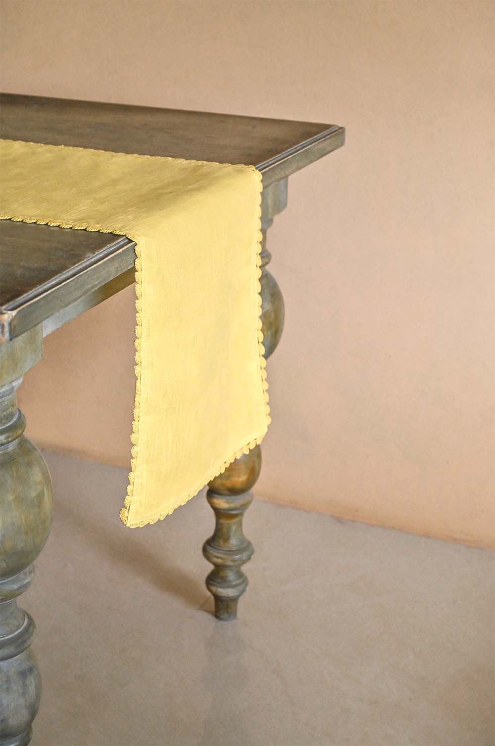 Mustard Hand Crochet Table Runner