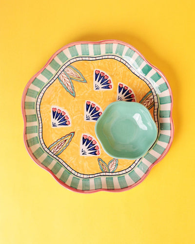 Nira Handpainted Chip & Dip Platter