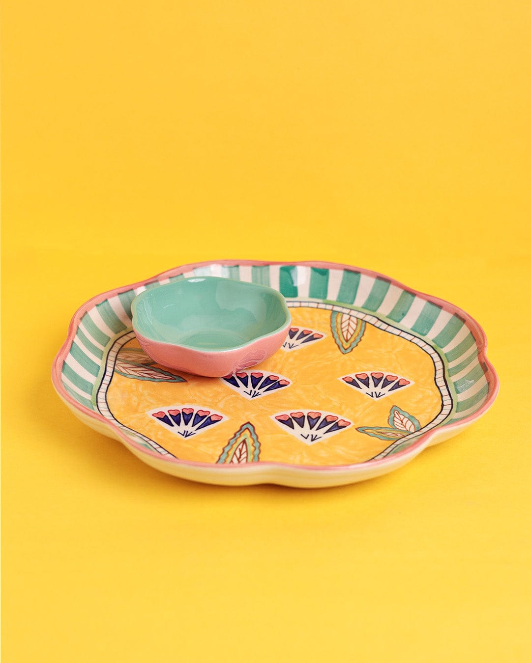 Nira Handpainted Chip & Dip Platter