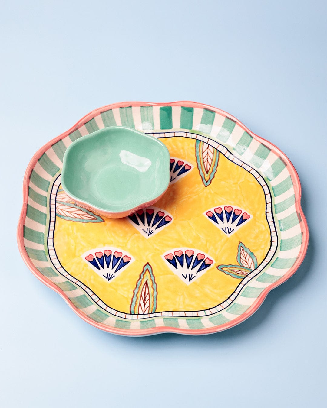 Nira Handpainted Chip & Dip Platter