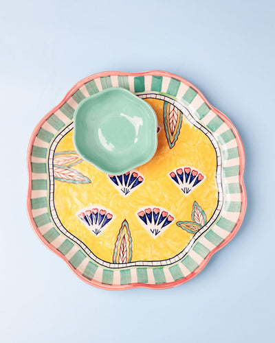 Nira Handpainted Chip & Dip Platter