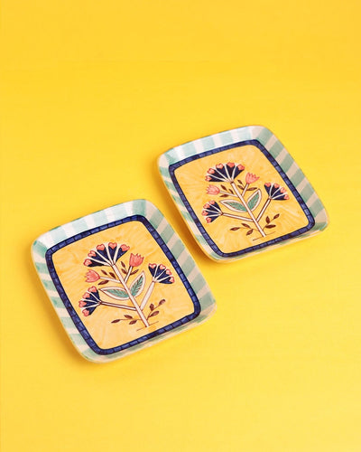 Nira Handpainted square Platters - Set of 2