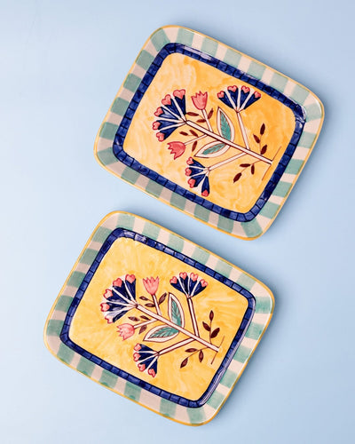 Nira Handpainted square Platters - Set of 2