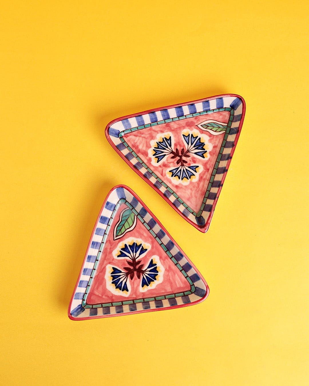 Nira Handpainted Triangular Platters - Set of 2