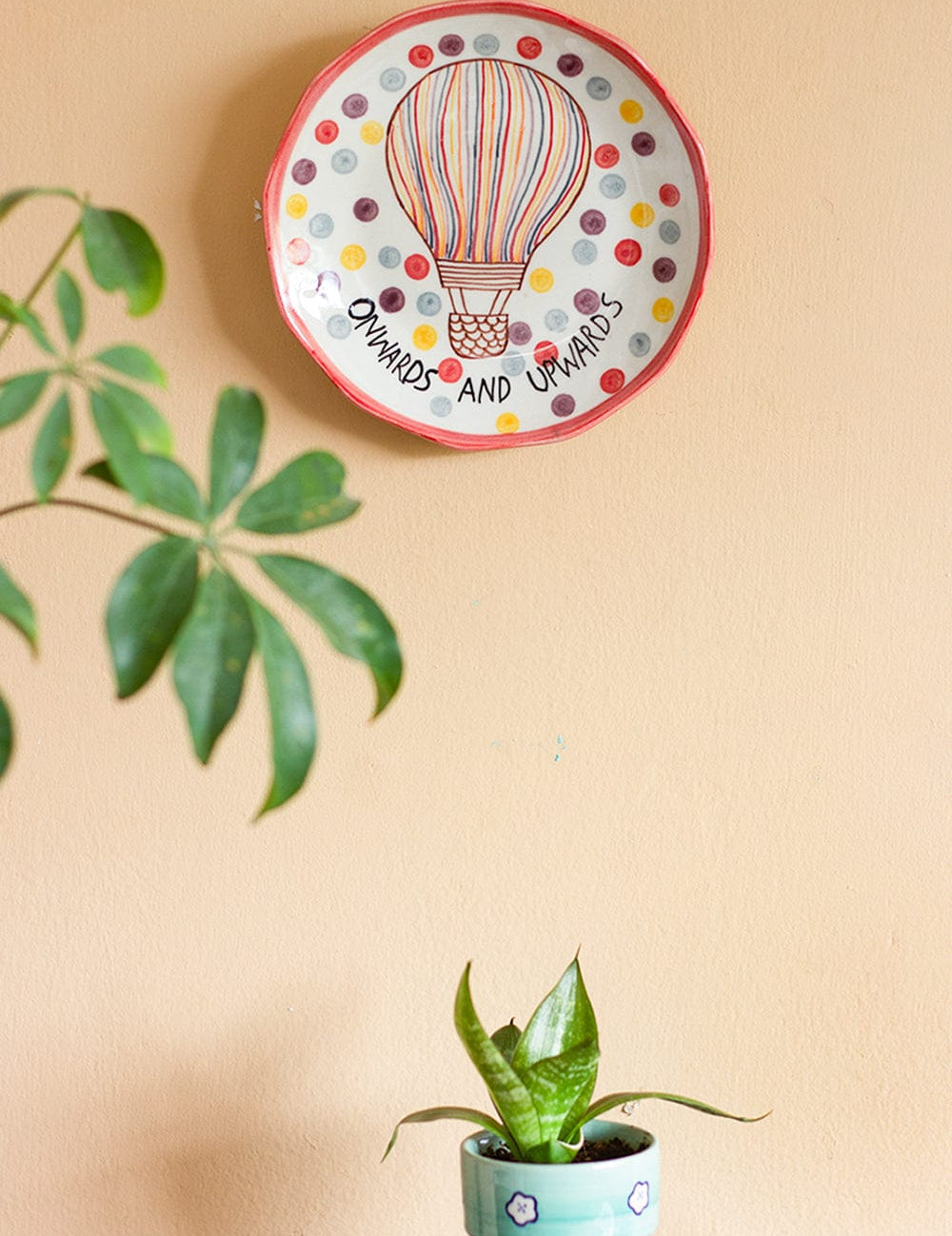 Onward & Upward Handpainted Stoneware Wall Plate