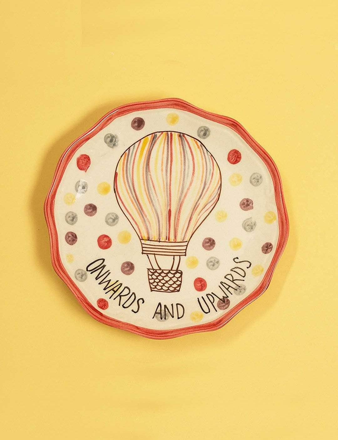 Onward & Upward Handpainted Stoneware Wall Plate