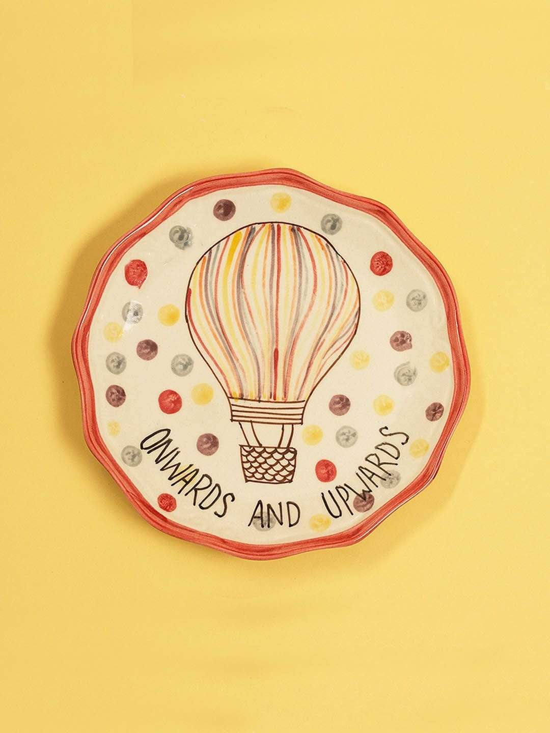 Onward & Upward Handpainted Stoneware Wall Plate