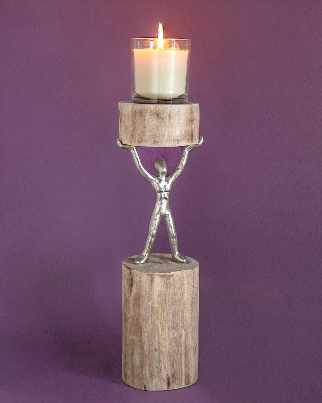 Orion - Wood Men Candle Stand - Large