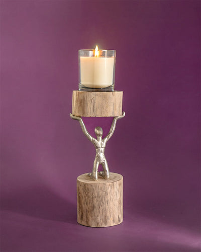 Orion- Wood Men Candle Stand - Medium