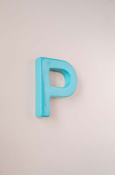 P Mottled Mono Wall Hanging Teal A to Z