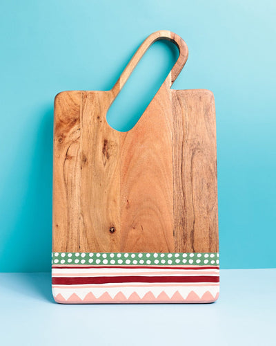 Pattern Harmony Handpainted Wood Cheese Board