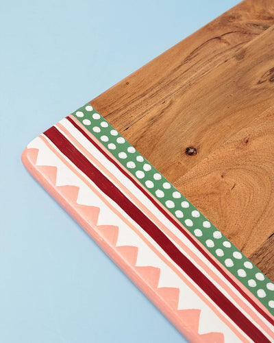 Pattern Harmony Handpainted Wood Cheese Board