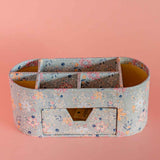 Pearlised Paper Leather 7 In 1 Desk Organiser- Garden Fog
