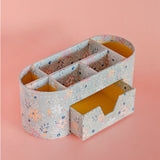 Pearlised Paper Leather 7 In 1 Desk Organiser- Garden Fog