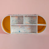 Pearlised Paper Leather 7 In 1 Desk Organiser- Garden Fog